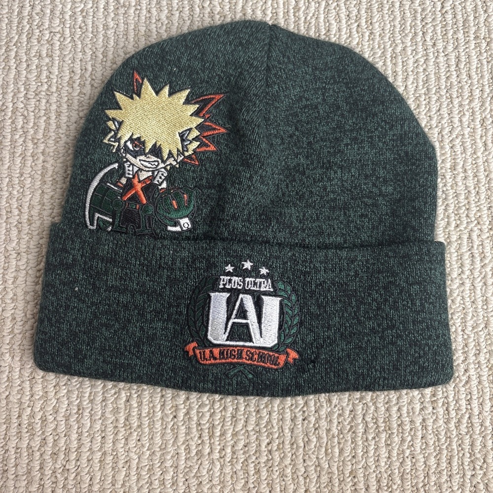 My Hero Academia Katsuki Bakugo U.A High School Beanie Hat Green Anime